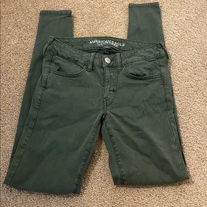 American Eagle Green Jeggings